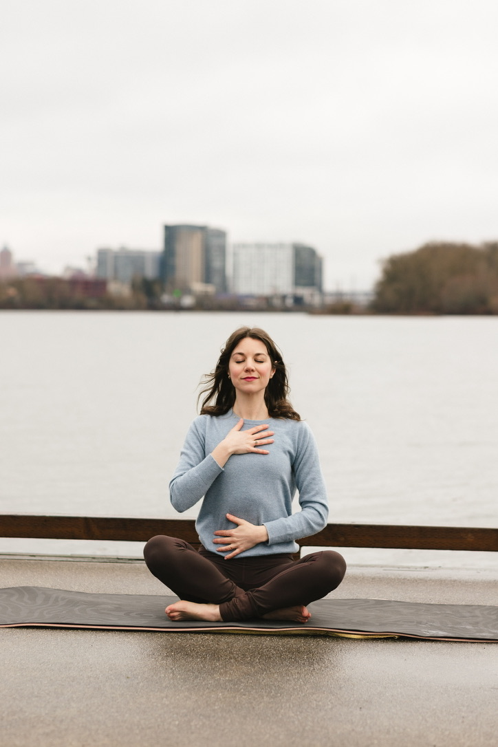 Georgia Port practicing yoga